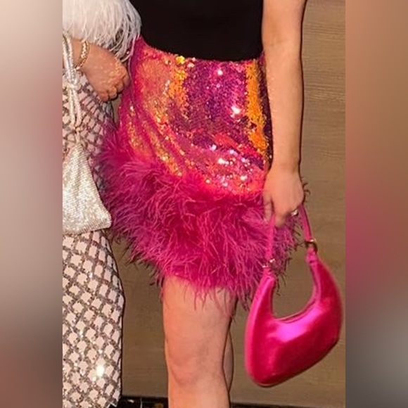 Nadine Merabi ROXY PINK SKIRT - Picture 2 of 2